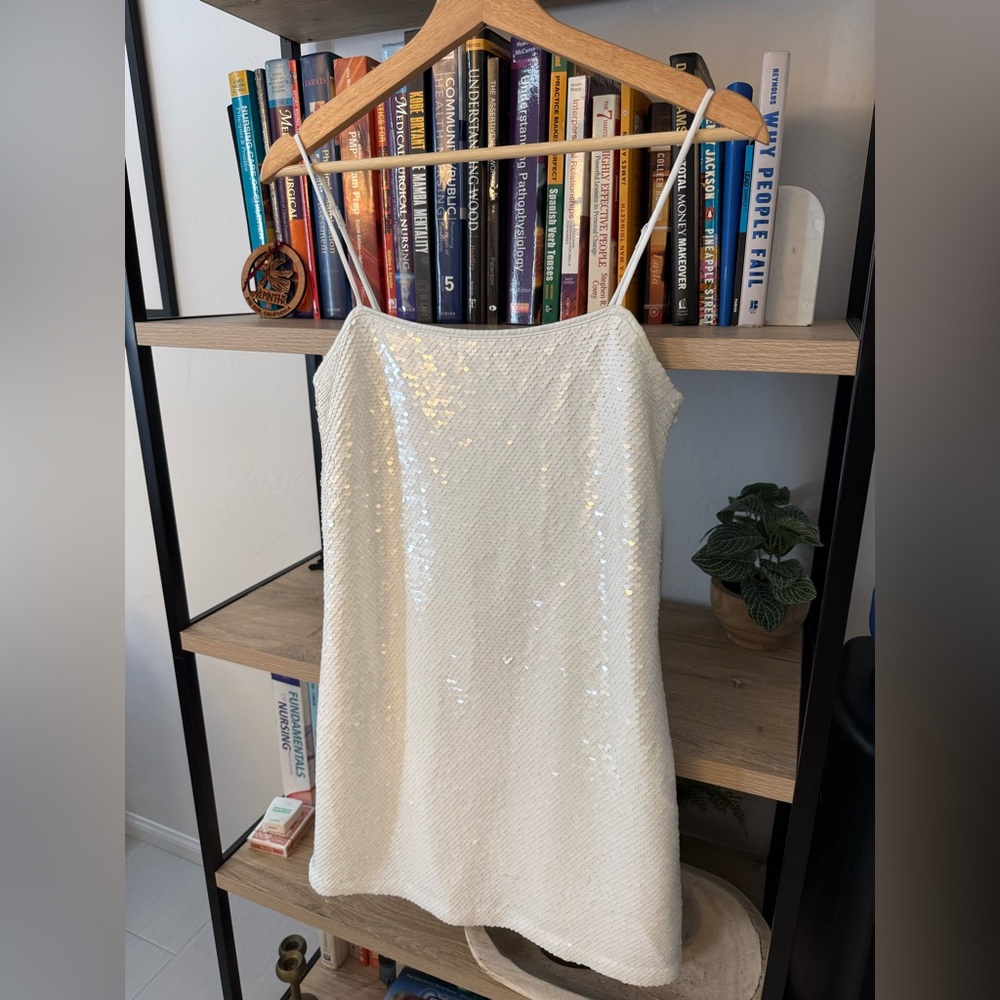 White Sequin mini dress